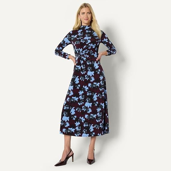 Floral Long Sleeve Midi Dress image 1